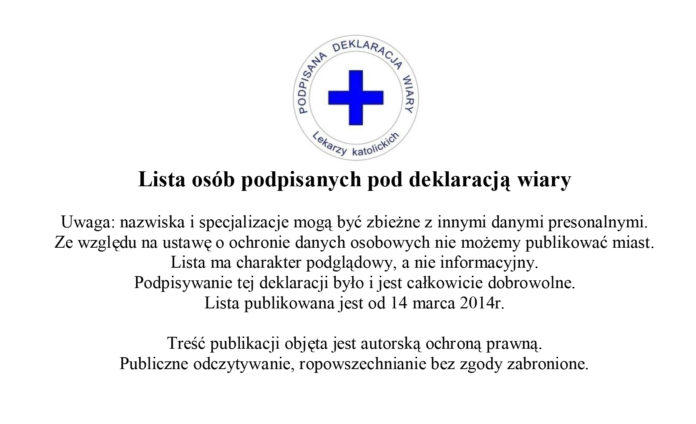 deklaracja wiary